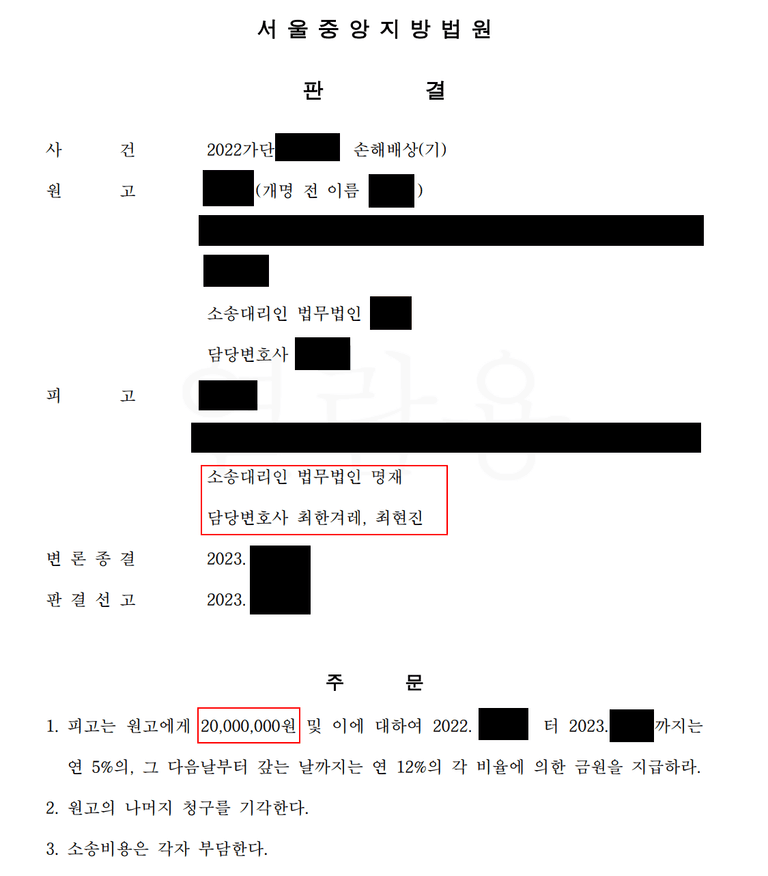 공동불법행위자인 내연남, 구상금 소송에서 어떤 주장을 할까?