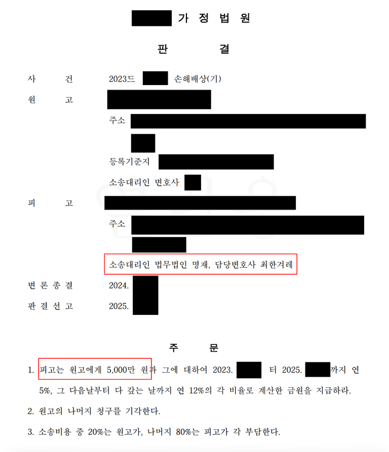 혼외자 출산 이후 상간소송을 당한 사례