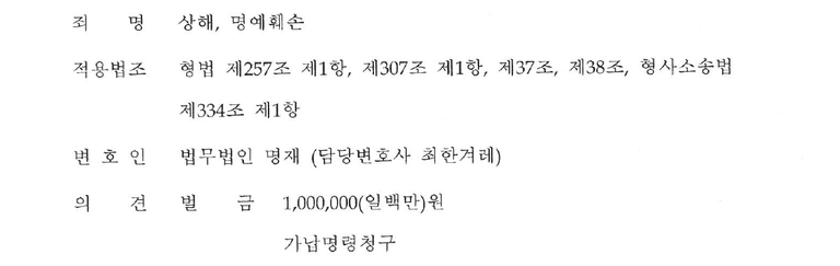 상간자에게 형사고소를 당했다(상해, 1인시위 명예훼손)