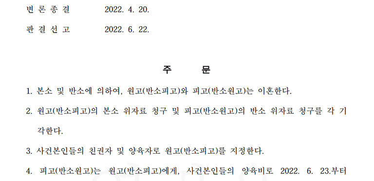 대전 이혼소송 쌍방 유책으로 위자료 청구 기각 사례