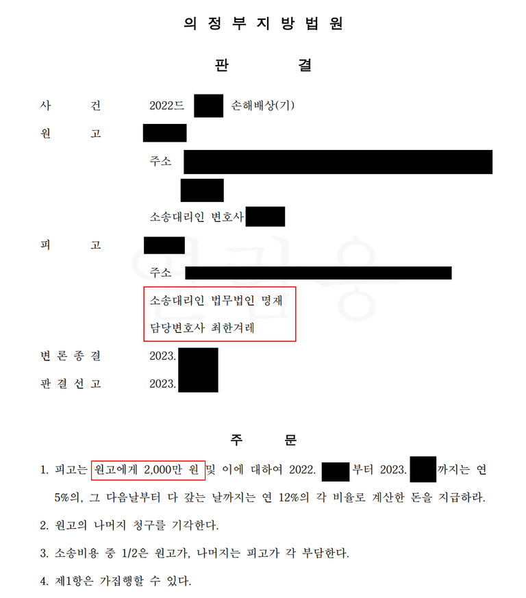 직장에서 알게 된 유부남과의 부정행위 상간 위자료 소송 사례