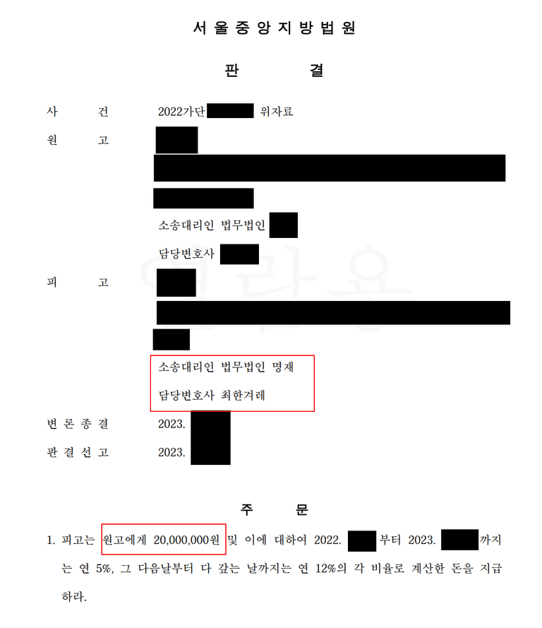 유부남 손님과 스폰관계, 부정행위에 대한 위자료 액수는?